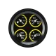 Classic Instruments® - AutoCross Yellow Series Quad Gauge